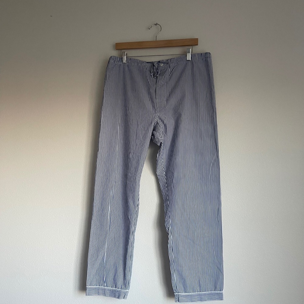 Pinstripe Blue and White Drawstring Pajama Style Pull On‎ Pants Size Medium - Picture 3 of 12